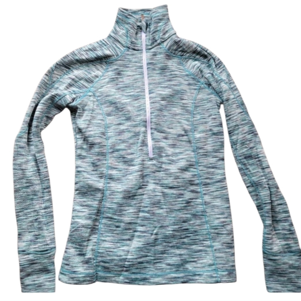 😁Columbia Teal and Gray Quarter Zip Pullover